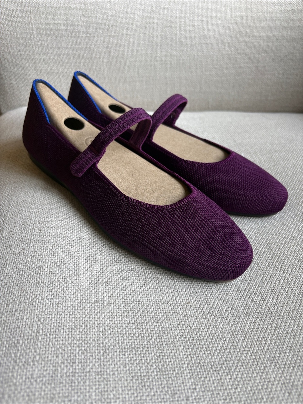 Rothy's Plum the square Mary Jane Flats with Strap